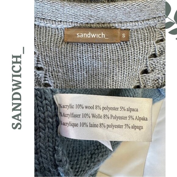 Samdwich_ Green Blue Long Sleeve Long Cardigan Sweater Fringe Size Small - Picture 7 of 7